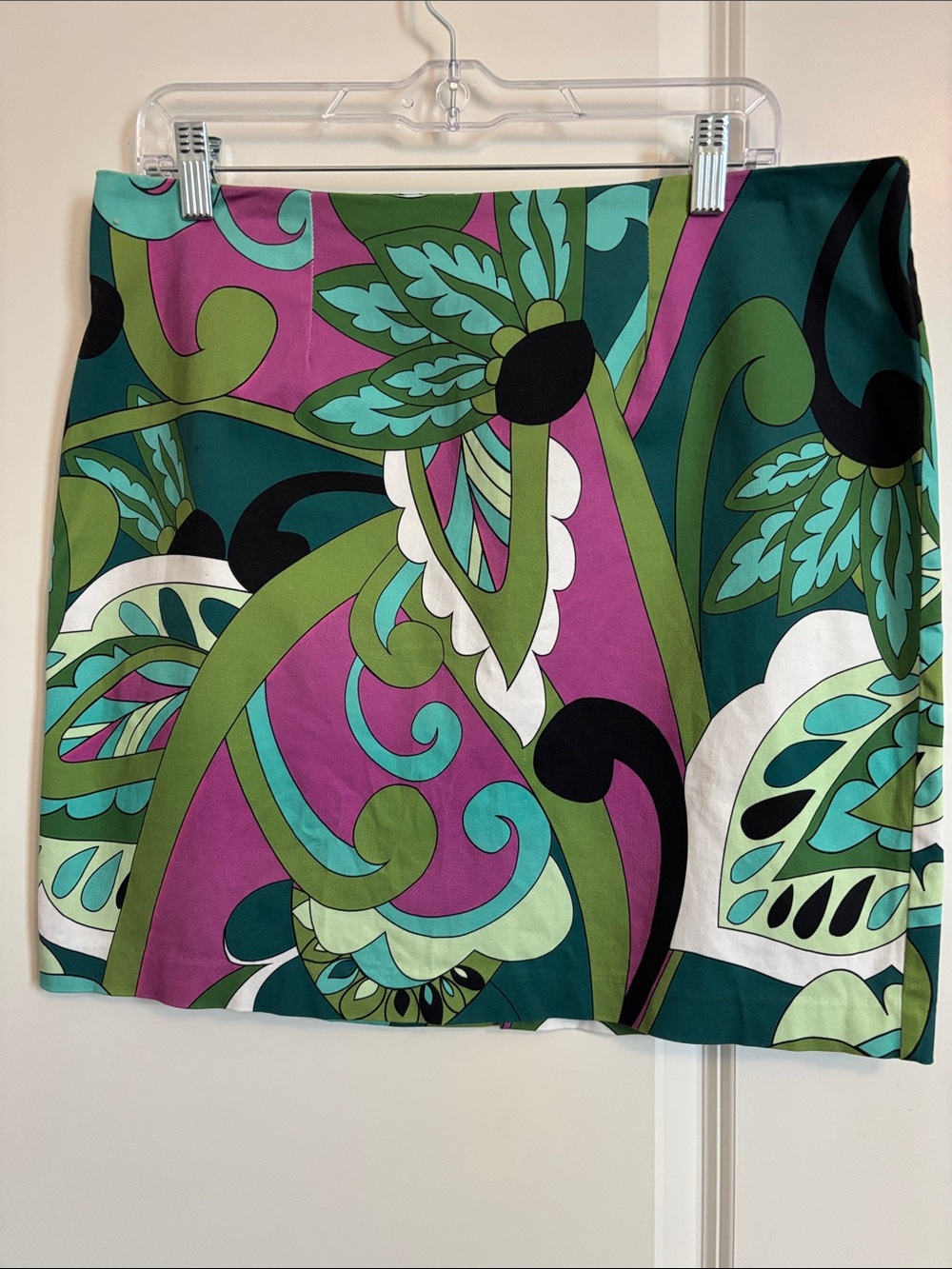 Jaclyn Smith Floral Print Mini Skirt - Purple & Green